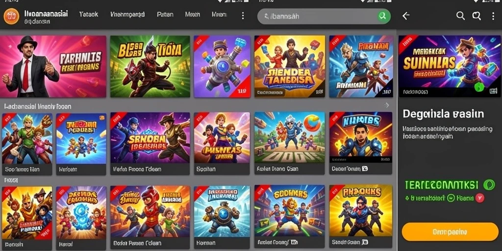 Tampilan utama aplikasi DOTA88 dengan karakter yang menarik.